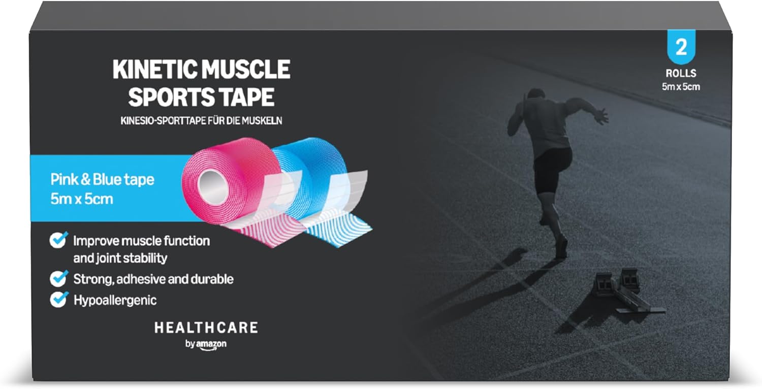 Thumbnail 6 de Healthcare by amazon Kinetic Muscle Sports Tape 5 m x 5 cm – 2 Tapes (1 Black, 1 Beige)