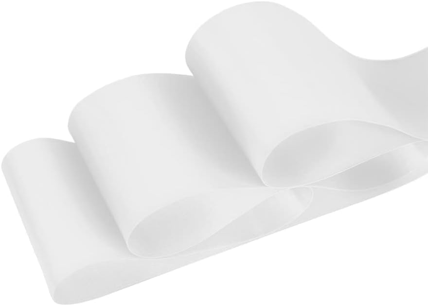 Detalle 2 de LIUYAXI White Double-Faced Satin Ribbon, 3-Inch Wide, 10 Yards