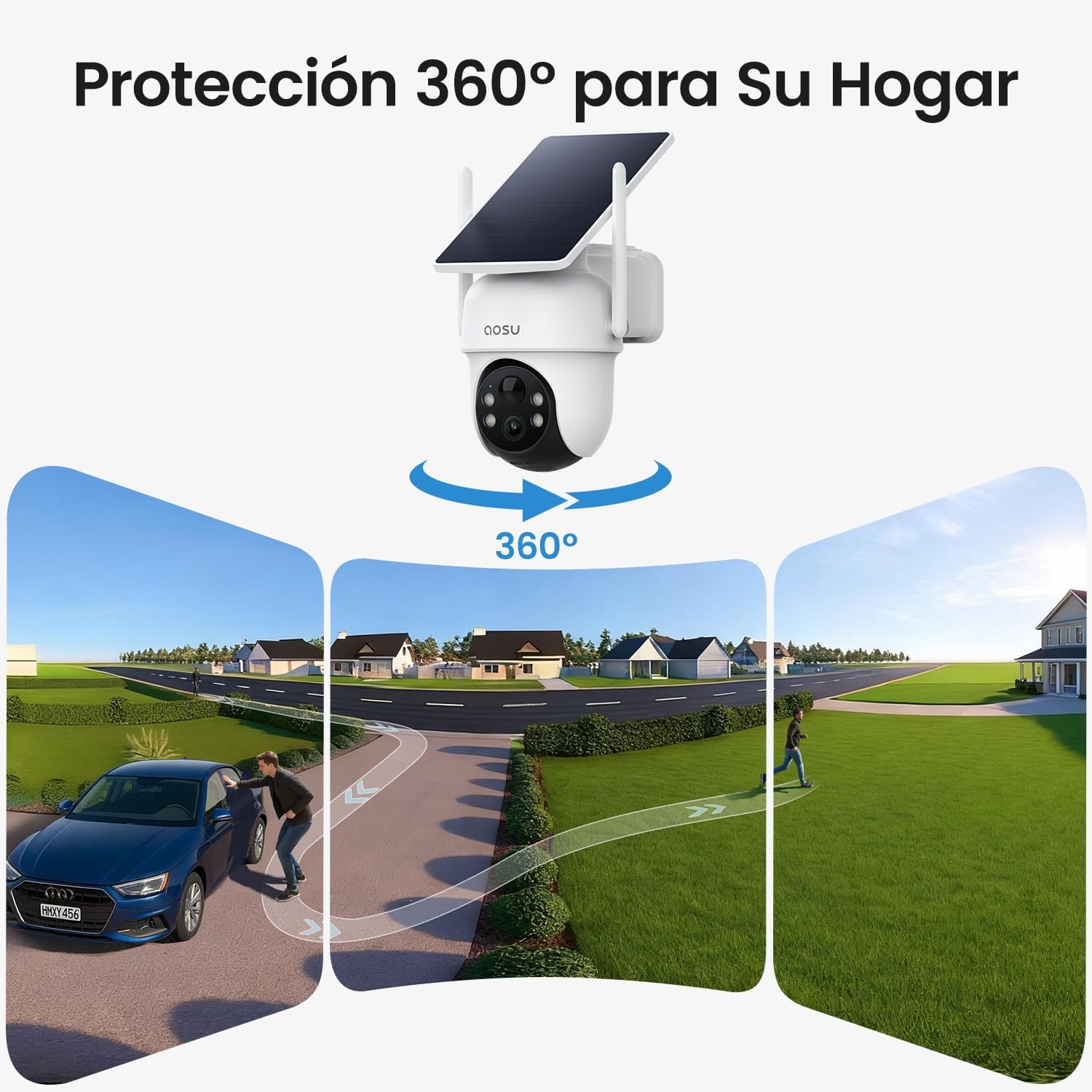 Detalle 2 de aosu 2K Camara de Vigilancia Solar Exterior 32 GB
