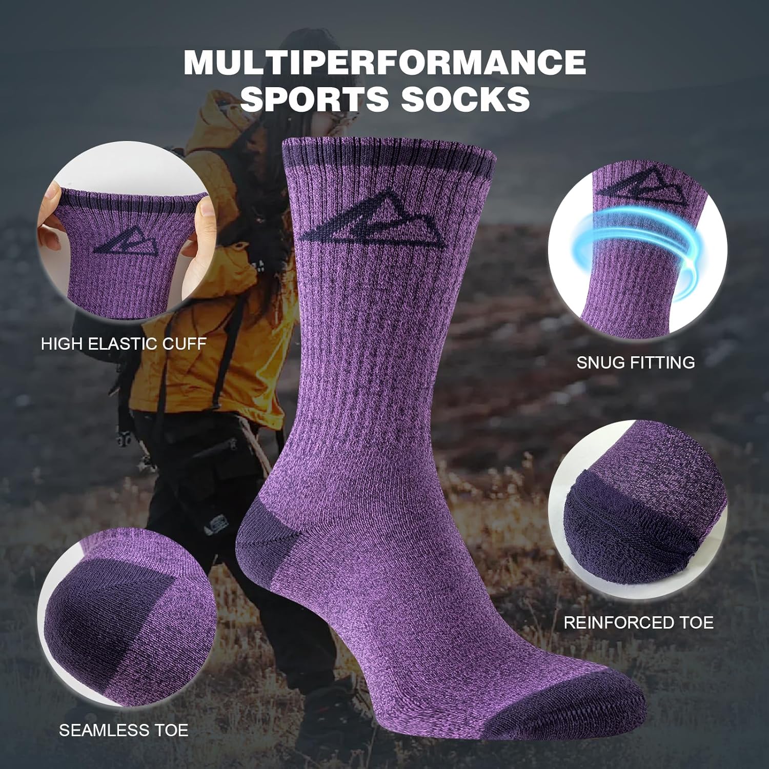 Thumbnail 3 de Effeet Calzini Trekking Donna ammortizzati 39-42 (3 paia) in cotone traspirante