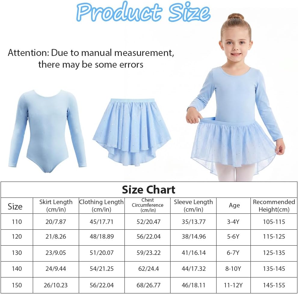Thumbnail 1 de AOOWU 5773683 Girls’ Two-Piece Ballet Leotard with Sequin Tulle Skirt