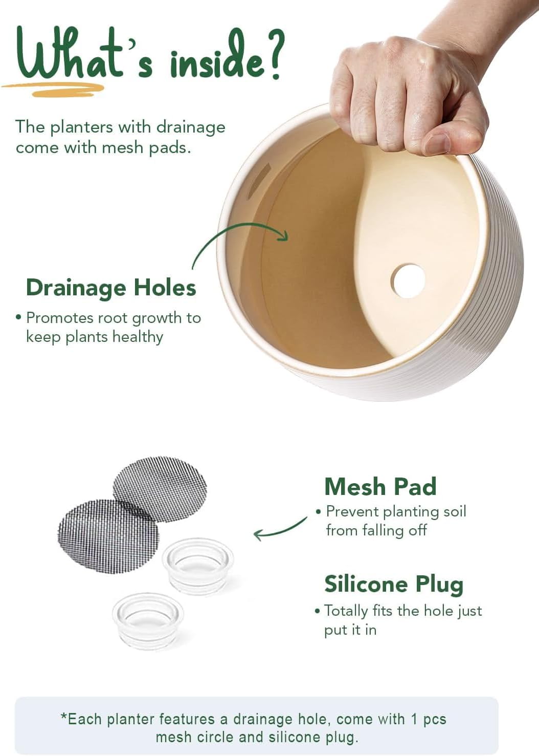 Thumbnail 6 de LE TAUCI Ceramic Plant Pots 12+16 cm Footed