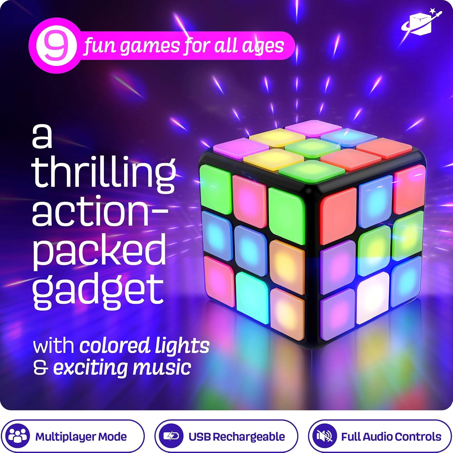Detalle 2 de Rechargeable Game Activity Cube 9 games