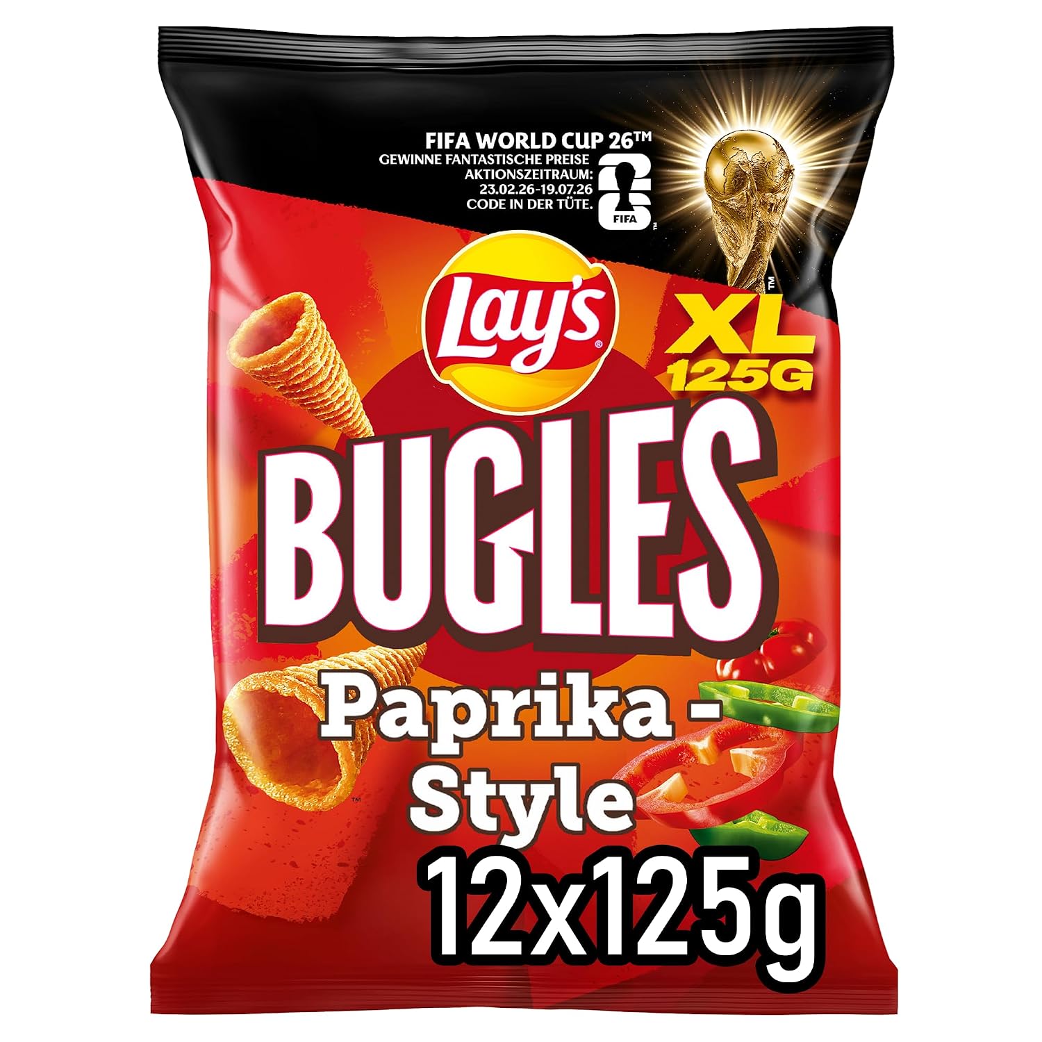 Detalle de Lay’s Bugles Original – Mais-Snack im 14er Pack (75 g je Tüte)
