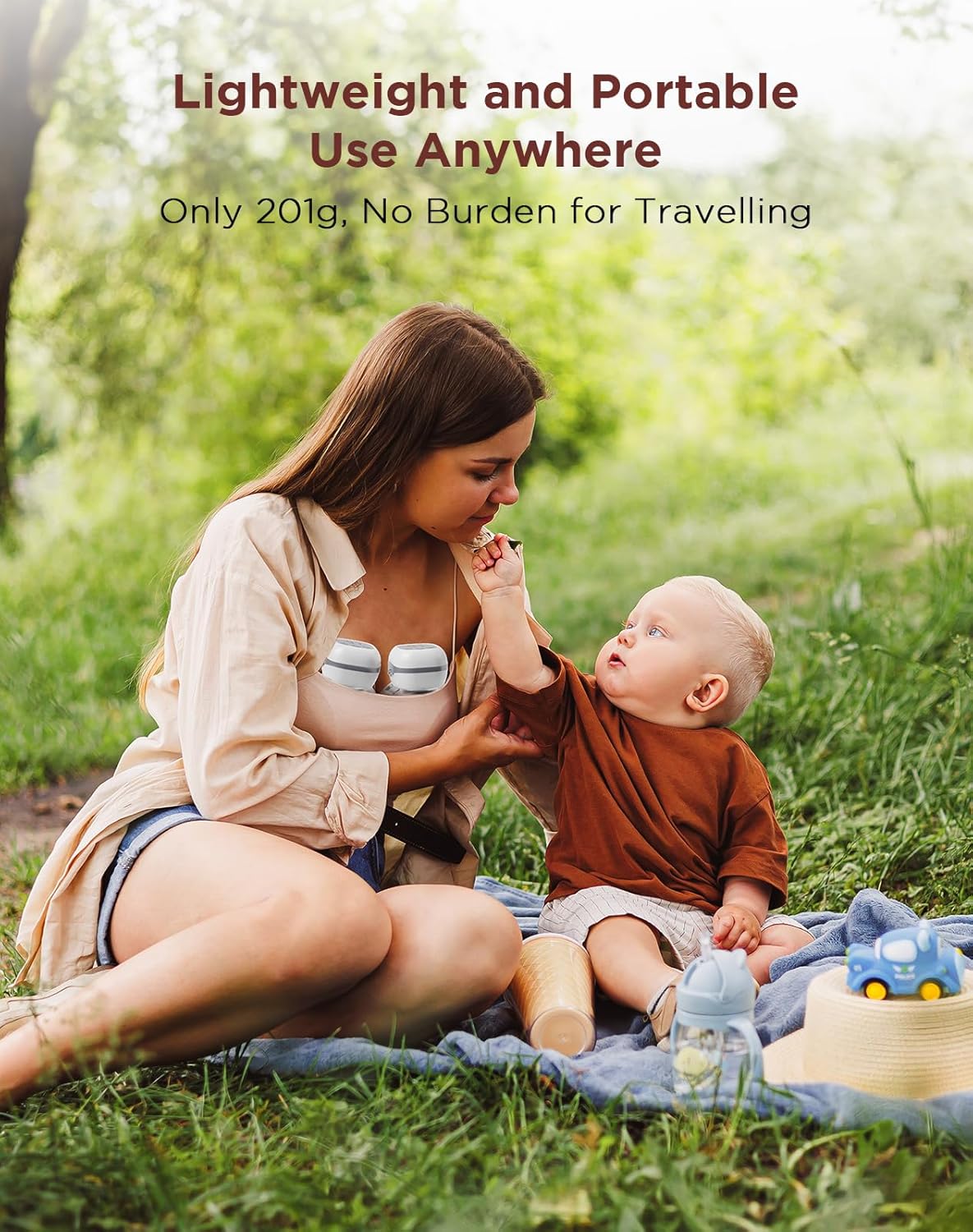 Detalle de Haokoo Electric Wearable Breast Pump with Strong Suction and 3 Modes – Quiet, Hands-Free & Cordless