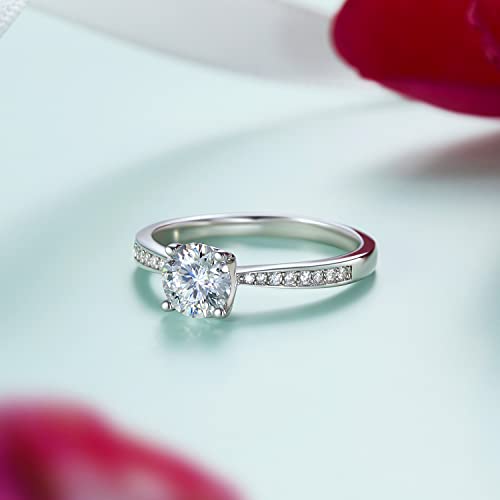 Thumbnail 8 de MomentWish Anillo de Compromiso con Moissanita en plata de ley 925 – Regalo para Mamá y Mujer