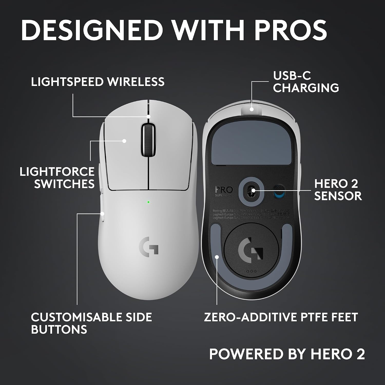 Detalle de Logitech G PRO X Superlight 2c Wireless Gaming Mouse