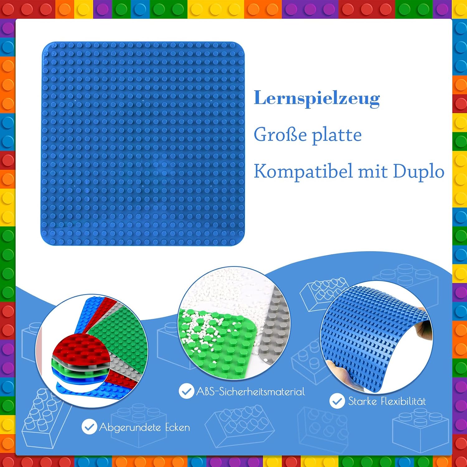 Detalle de große Platte Kompatibel mit Lego Duplo 38 x 38 cm