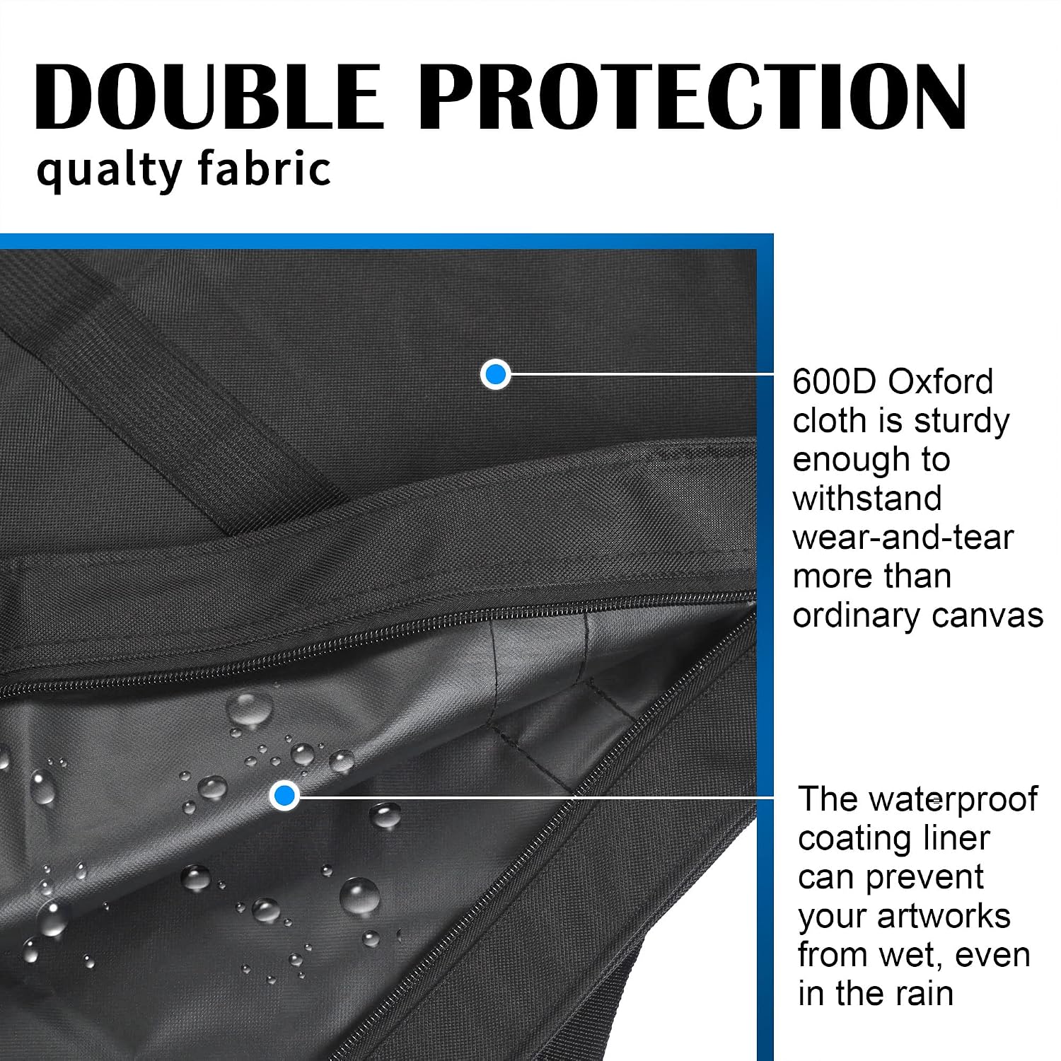 Detalle 2 de JJRING CT0068 Art Portfolio Tote for 36" x 48" Artwork, 600D Oxford Fabric