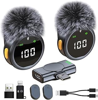 Detalle de ordele H25 Wireless Lavalier Microphone Set with Noise Reduction and USB-C/Lightning