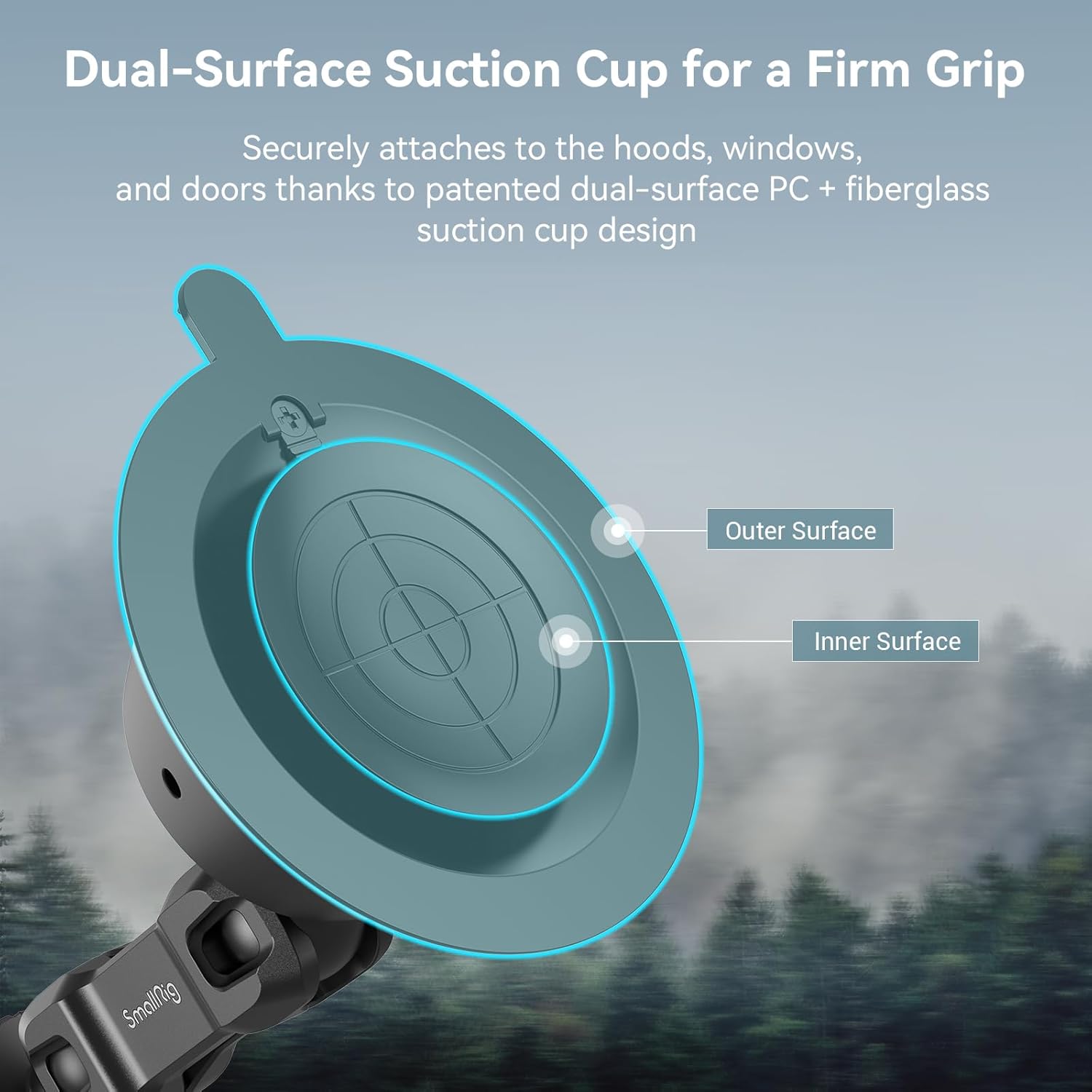 Detalle de SMALLRIG 4193 supporto a ventosa doppio strato per action cam 360°