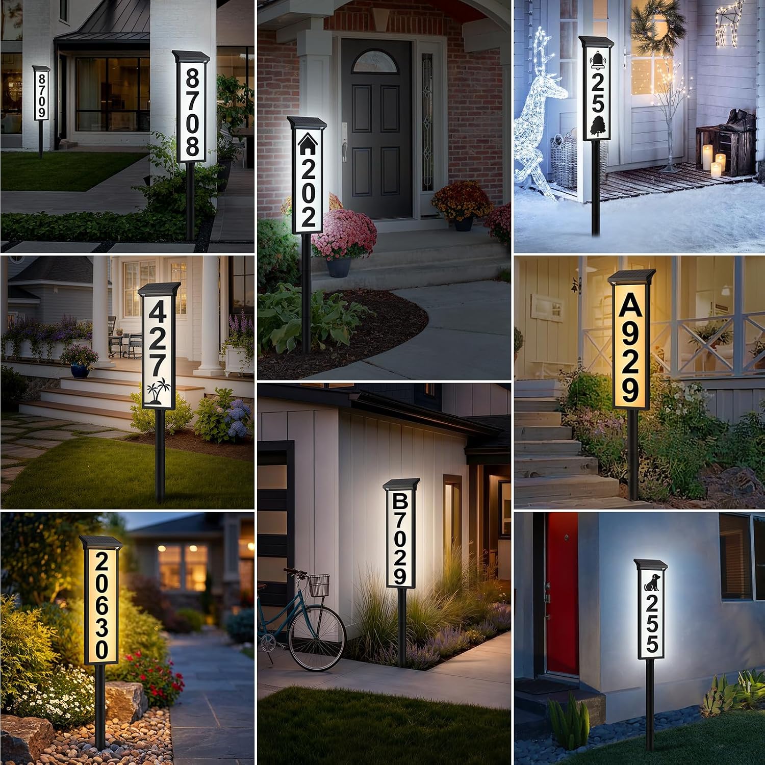 Detalle 2 de ASOMST Solar Address Sign, 3-Color LED