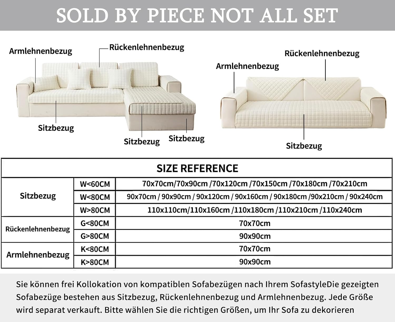 Thumbnail 4 de IMSGVIFO Sofa Sitzkissenbezug Stretch – rutschfester Überzug für Sitzkissen (Tartan)