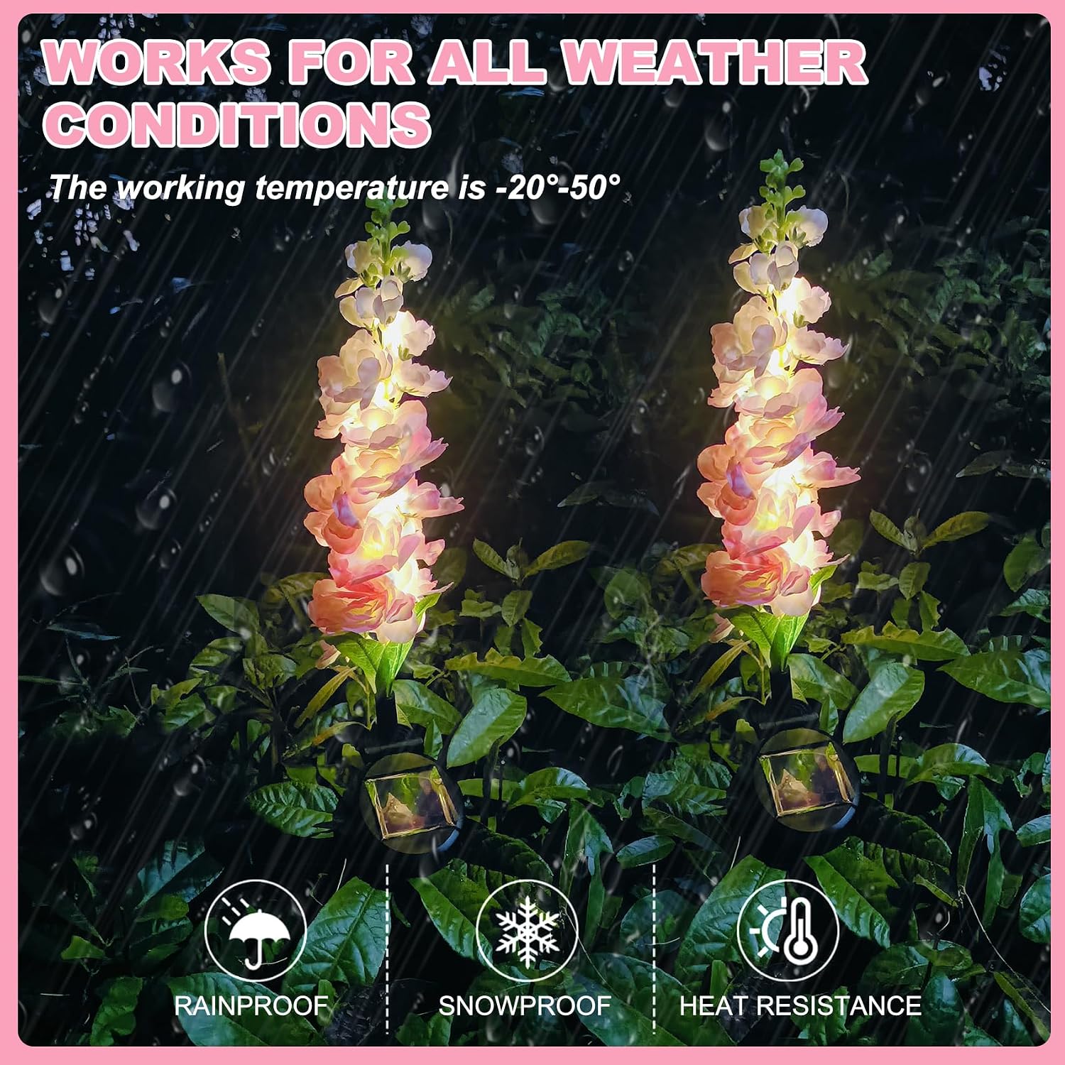 Thumbnail 1 de Solar garden lights 2 pack Delphinium LED