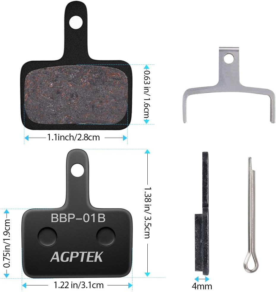 Detalle 2 de AGPTEK 4X Bremsbeläge für Fahrräder: Scheibenbremsbeläge (4 Stück) für Mountainbike
