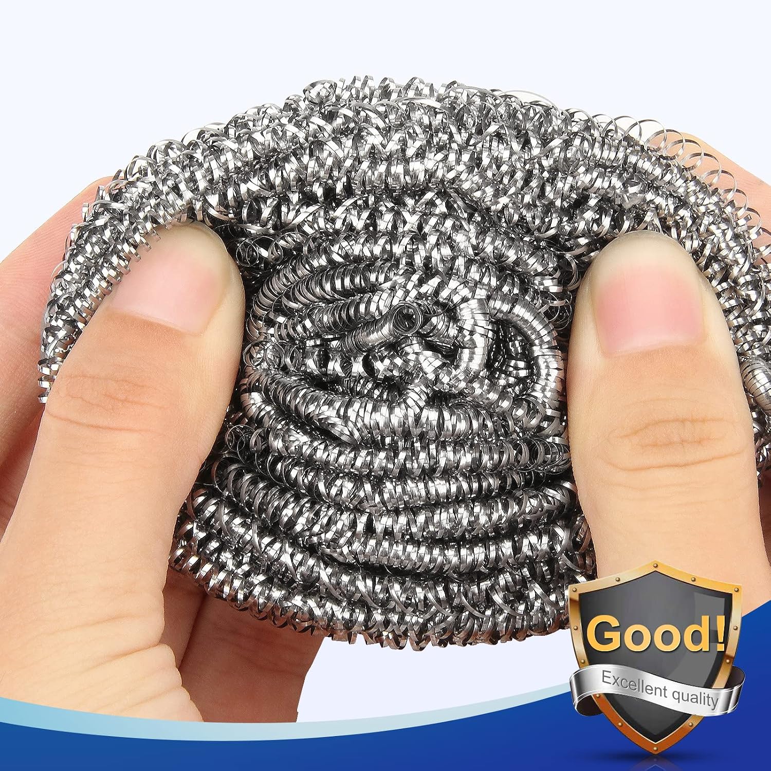 Thumbnail 2 de 10 Pack Stainless Steel Scrubber: Durable Scrubbing for Pots, Pans, Grills & More