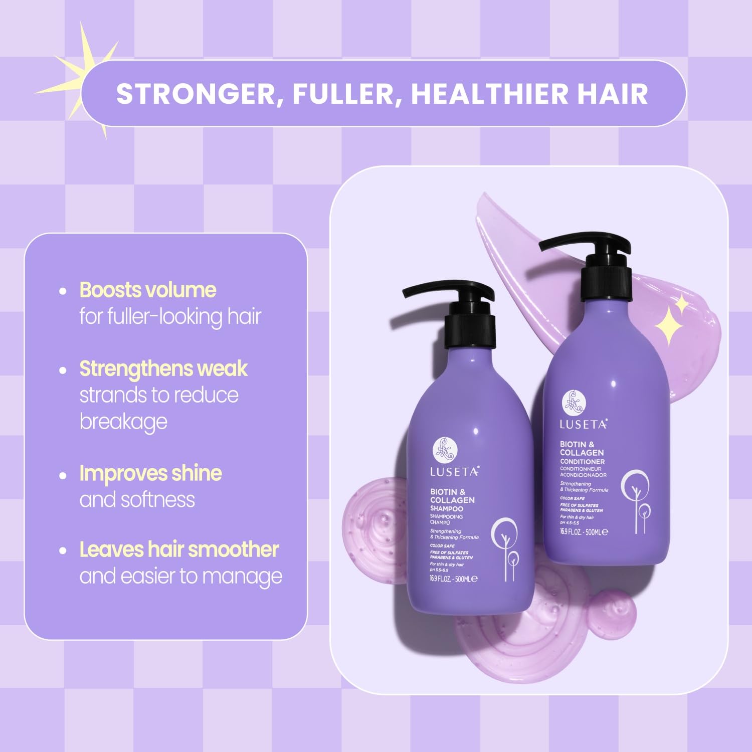 Detalle de Luseta Bio-48S-49S Biotin Shampoo and Conditioner Set, Sulfate-Free