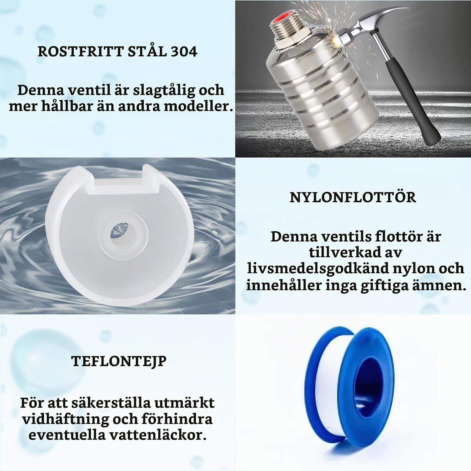 Detalle 2 de MAGIC SELECT V0232 automatisk flottörventil, 1/2 tum, 304 rostfritt stål
