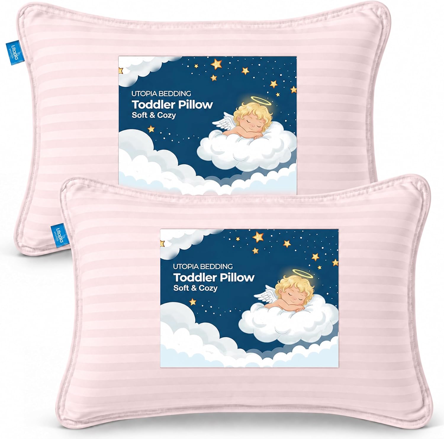 Detalle de Utopia Bedding UB2564 Toddler Pillow, 2 Pack, 13 x 18 in, Light Pink
