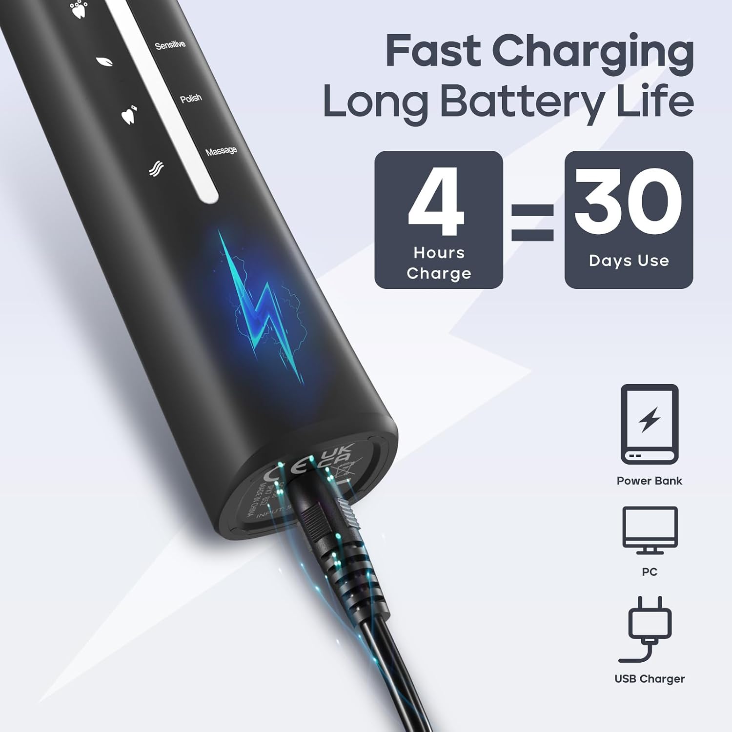 Thumbnail 4 de Seago SG-958 Rechargeable Electric Toothbrush 30 Days