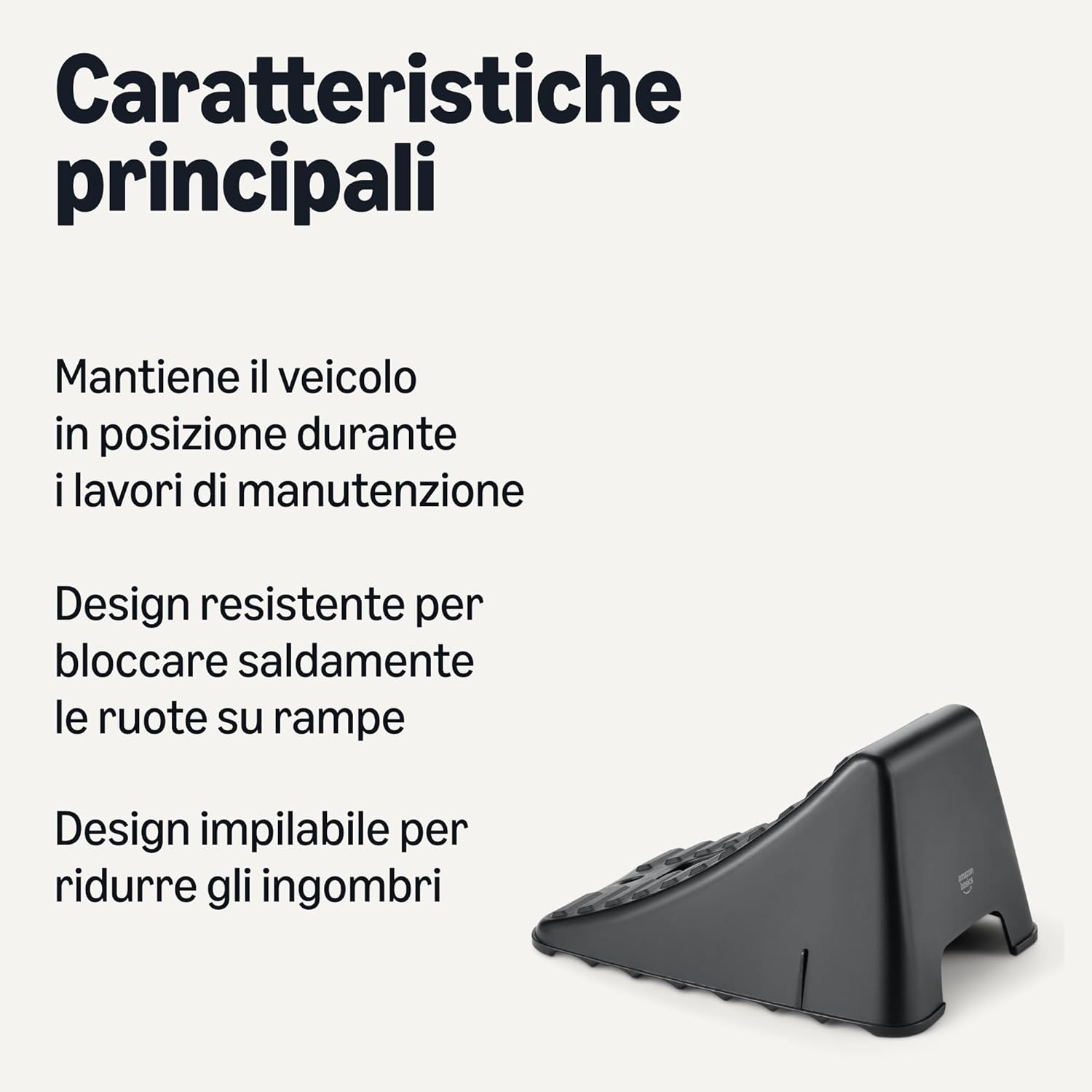 Thumbnail 1 de Amazon Basics – Cunei Fermaruote in Plastica per Auto, Confezione da 2, Neri