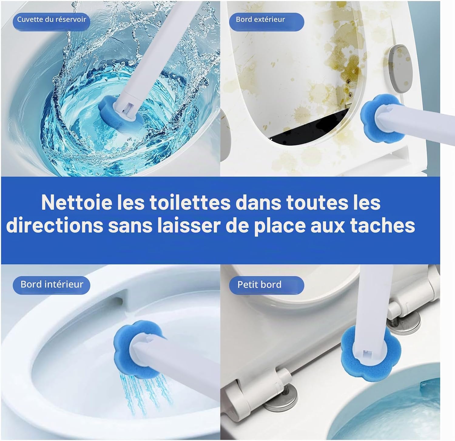 Detalle 2 de lompyeu MTSBT-LM wegwerp-toiletborstelkoppen, 360° draaibaar, 90 stuks