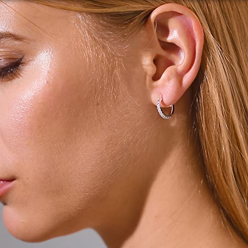 Thumbnail 6 de PABBEU 5 Pairs Sterling Silver Hoop Earrings for Women - Small Sleeper Hoops