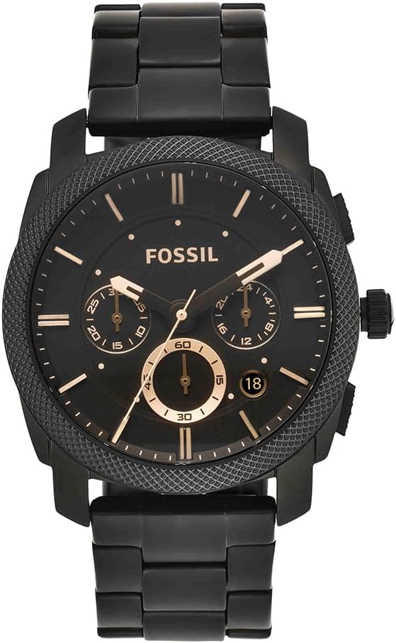 Detalle de Fossil Machine Watch da Uomo, 45 mm, movimento al quarzo cronografo con cinturino in acciaio inox