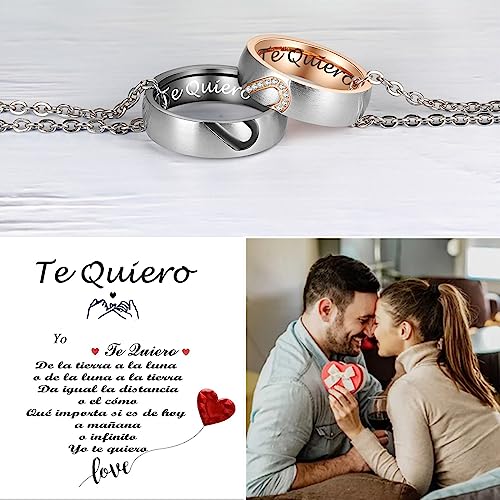 Thumbnail 7 de Gkmamrg San Valentin Regalo aniversario Pareja Collar - Corazón Anillos Colgante para Parejas de Rompecabezas, el Mejor Regalo para ti y tu Amante (Moderno)