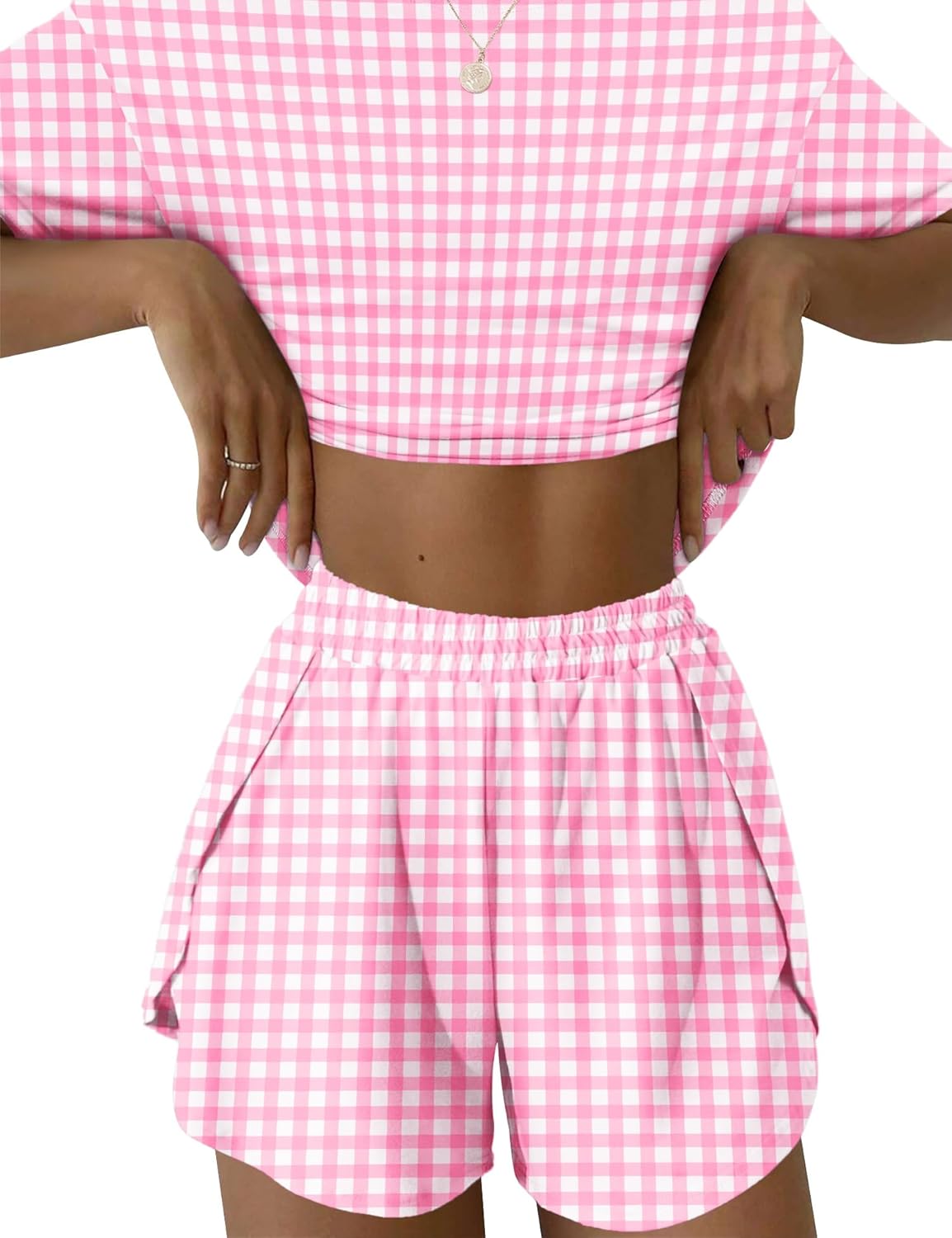 Thumbnail 6 de IECCP Damen Kurz Schlafanzug Set – Zweiteiliges Sommerpyjama mit Kurzarm und Shorts