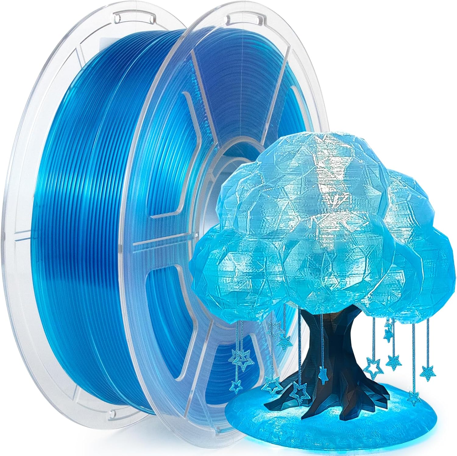 Detalle 2 de iSANMATE Glow PLA 1,75 mm Bundle (4 Spulen) – Glow-in-the-Dark Filament in Grün, Blau, Rainbow