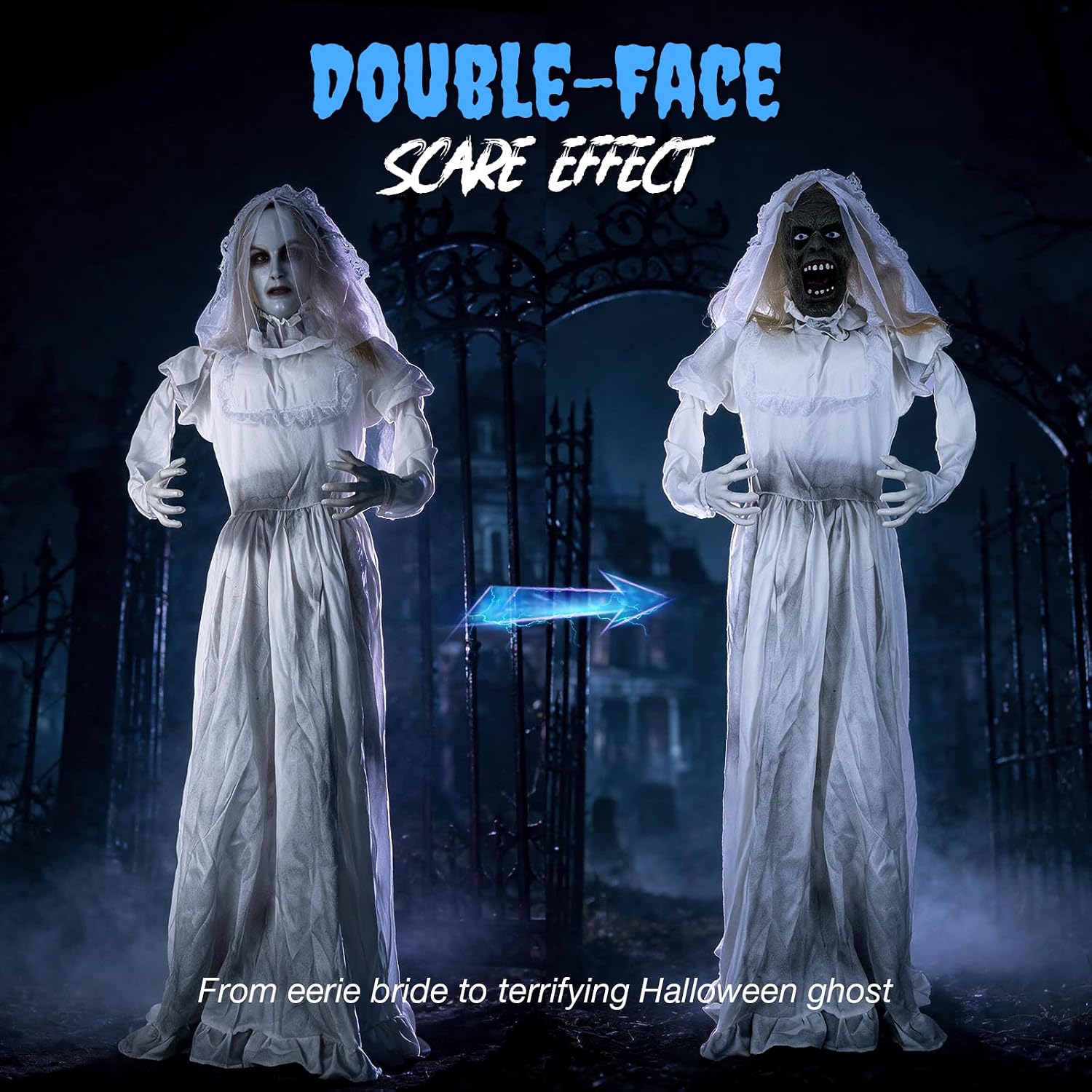 Thumbnail 4 de Arborvigro Halloween animatronic ghost bride, 5.5 ft