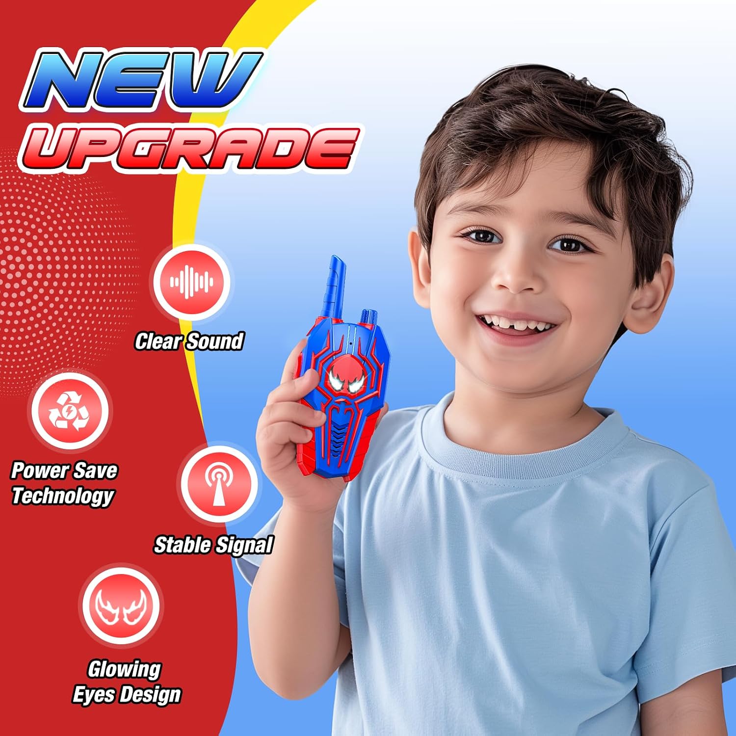 Detalle de Evassal Kids Walkie Talkies, 2-Pack UHF Radios with Shock-Resistant Design