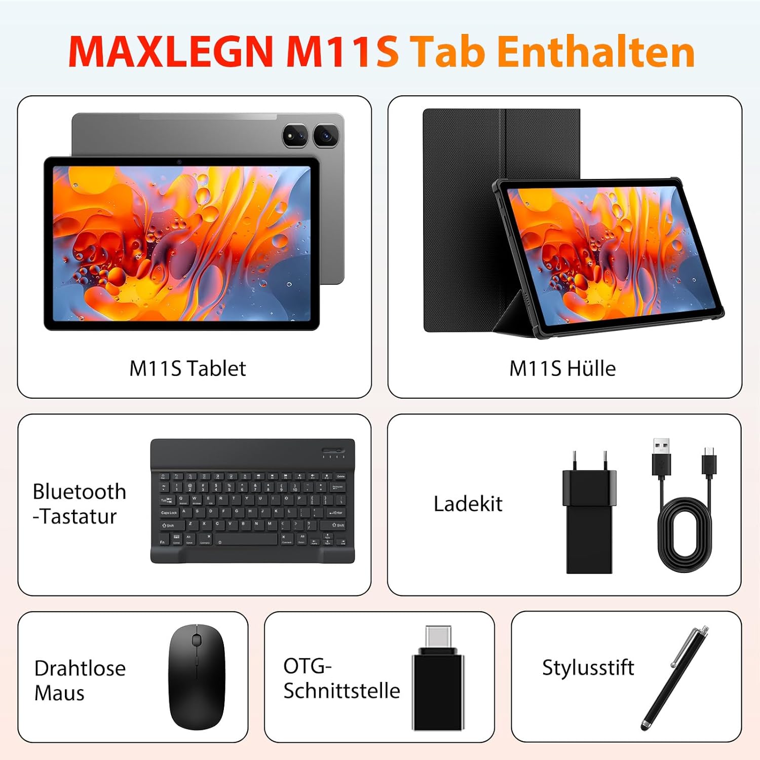 Thumbnail 6 de MAXLEGEN Tablet 11 Zoll 2K FHD mit 36GB RAM + 512GB ROM (1TB per microSD), 4G LTE Dual SIM + 5G WLAN, Android 15