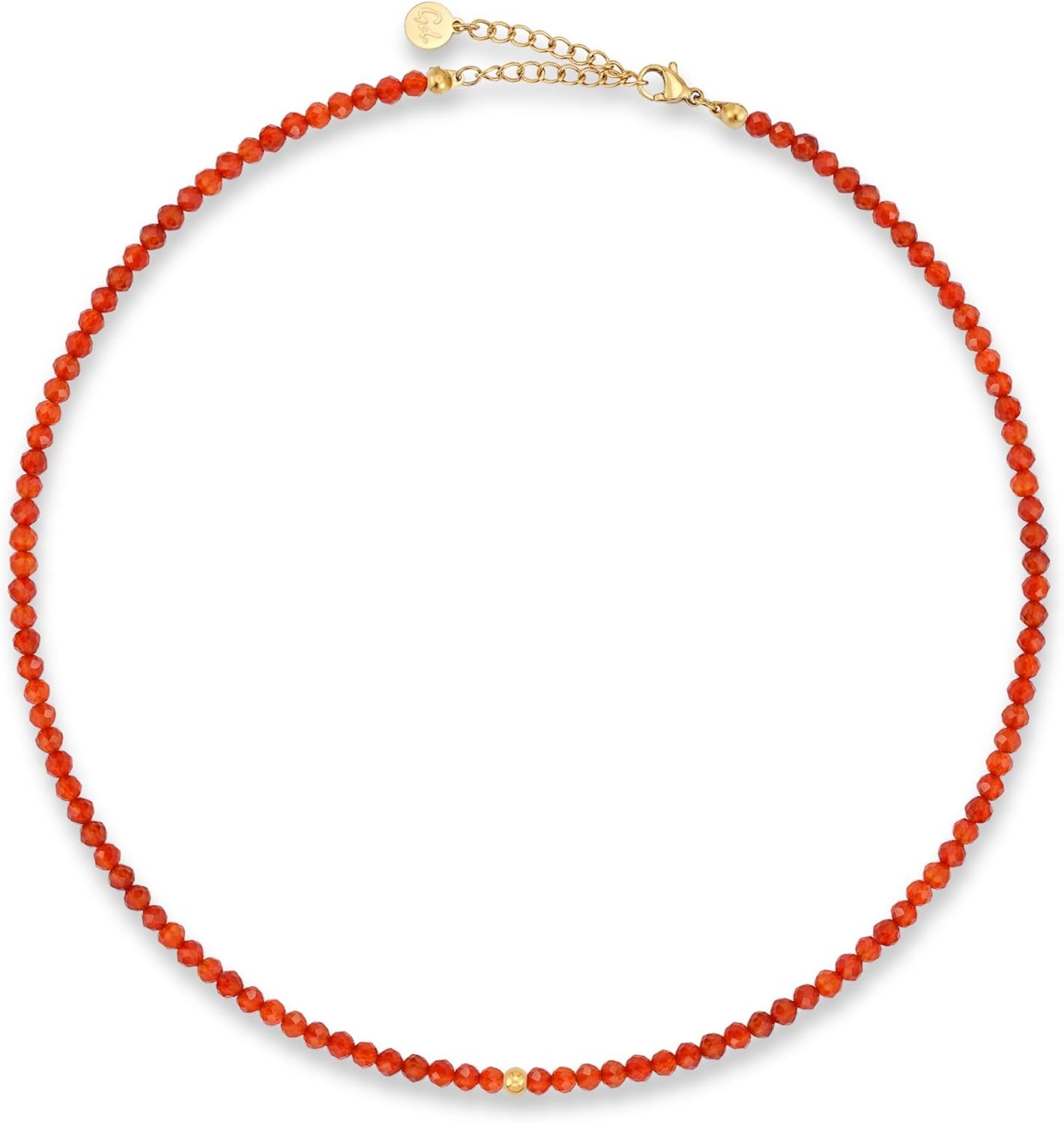 Thumbnail 6 de GD GOOD.designs Perlenkette Damen aus echten Natursteinen – 4 mm, verstellbar, 18K vergoldet