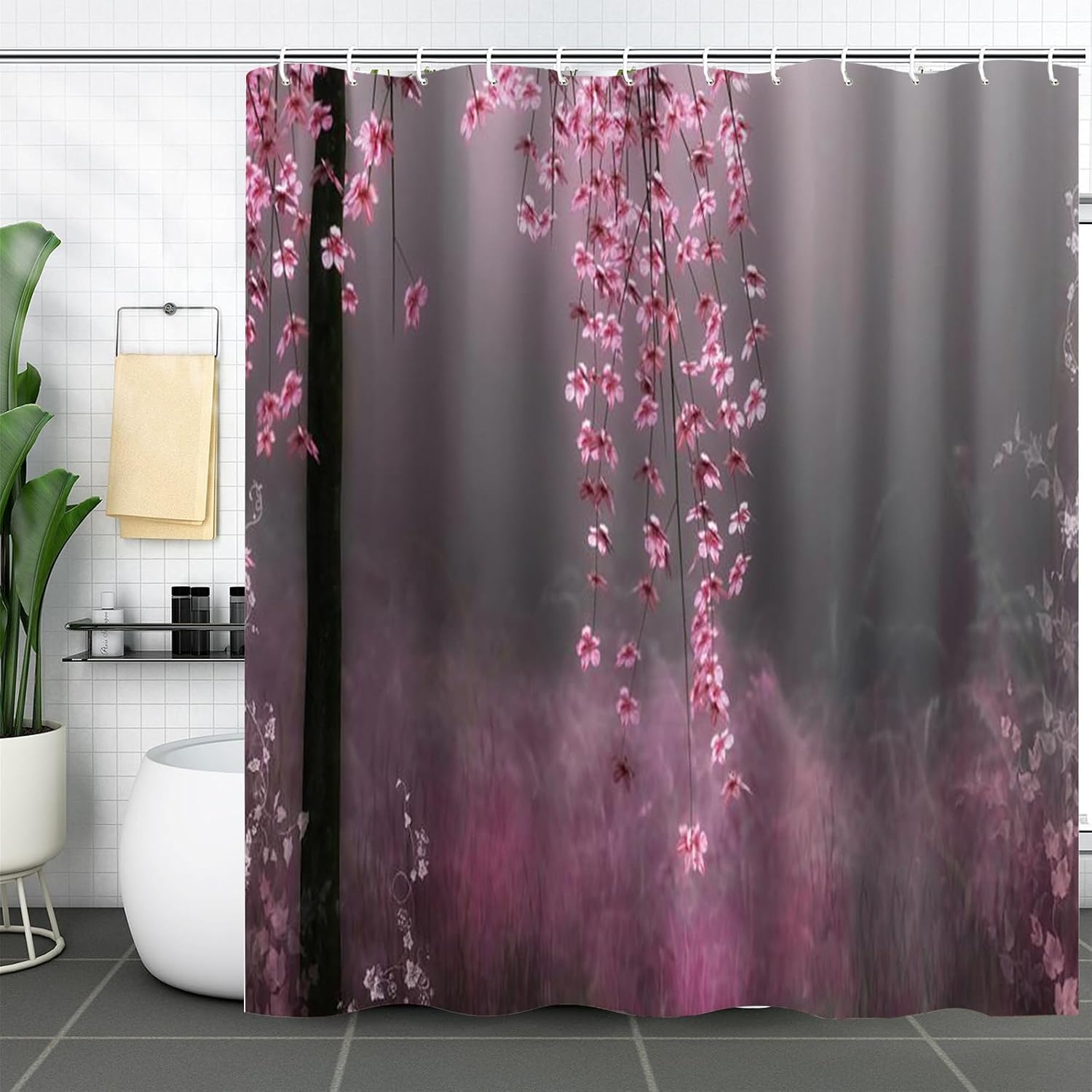 Detalle de FAIRYGATE Rose Garden Flowers Wet Room Shower Curtain (72 x 72 Inch)