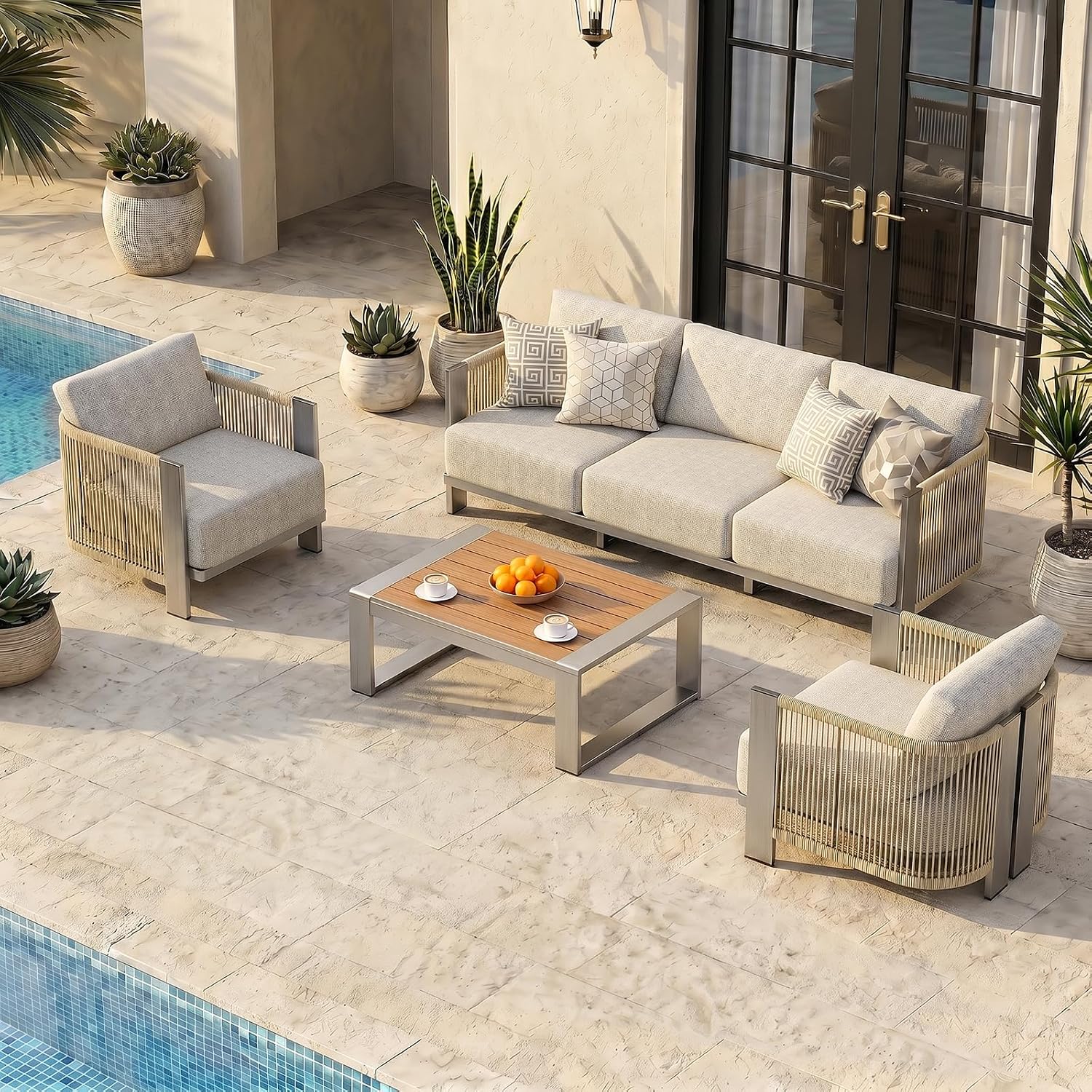 Detalle de Vexwalx Patio Conversation Set, 4-Piece