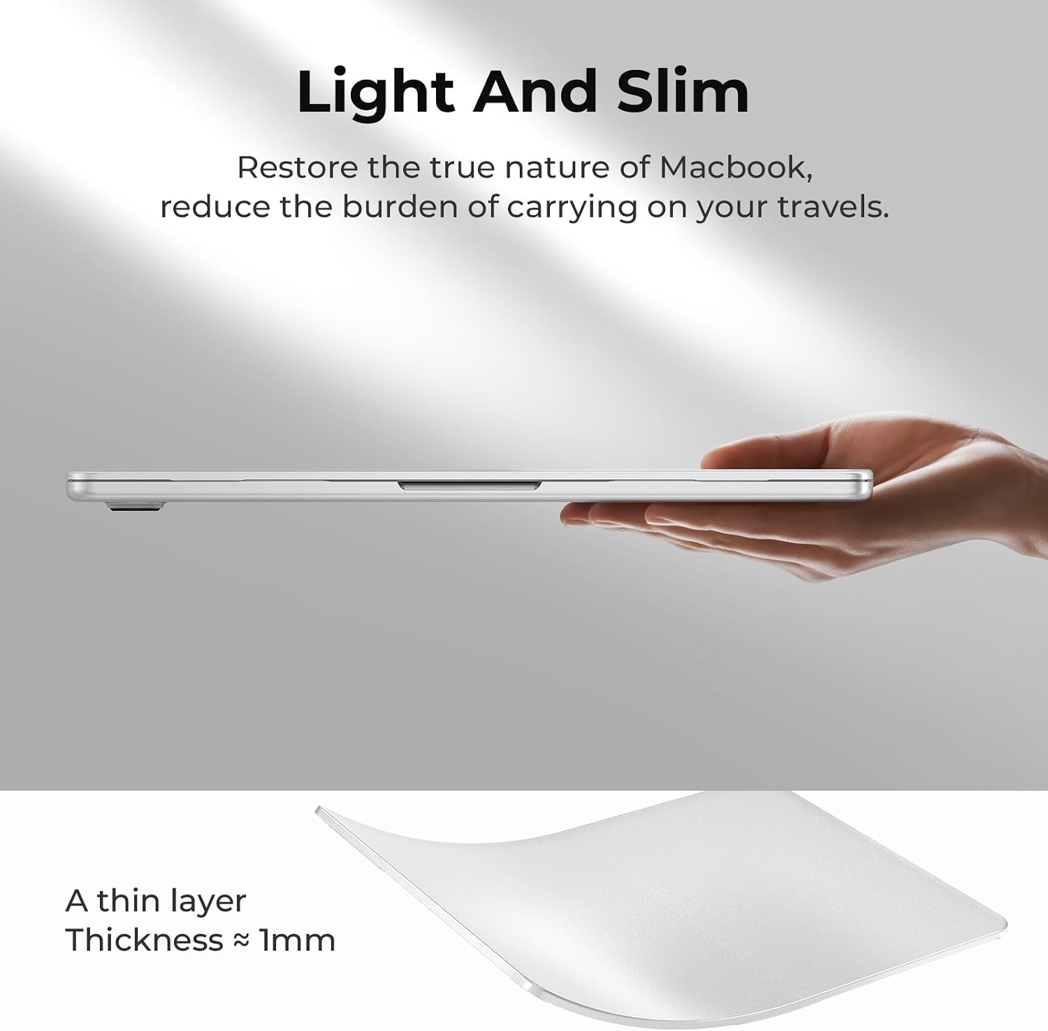 Detalle de BlueSwan Matte Anti-fingerprint PP Case for 14-inch MacBook Pro (Compatible Models A3426/A3427/A3434 etc.) in Frosted White