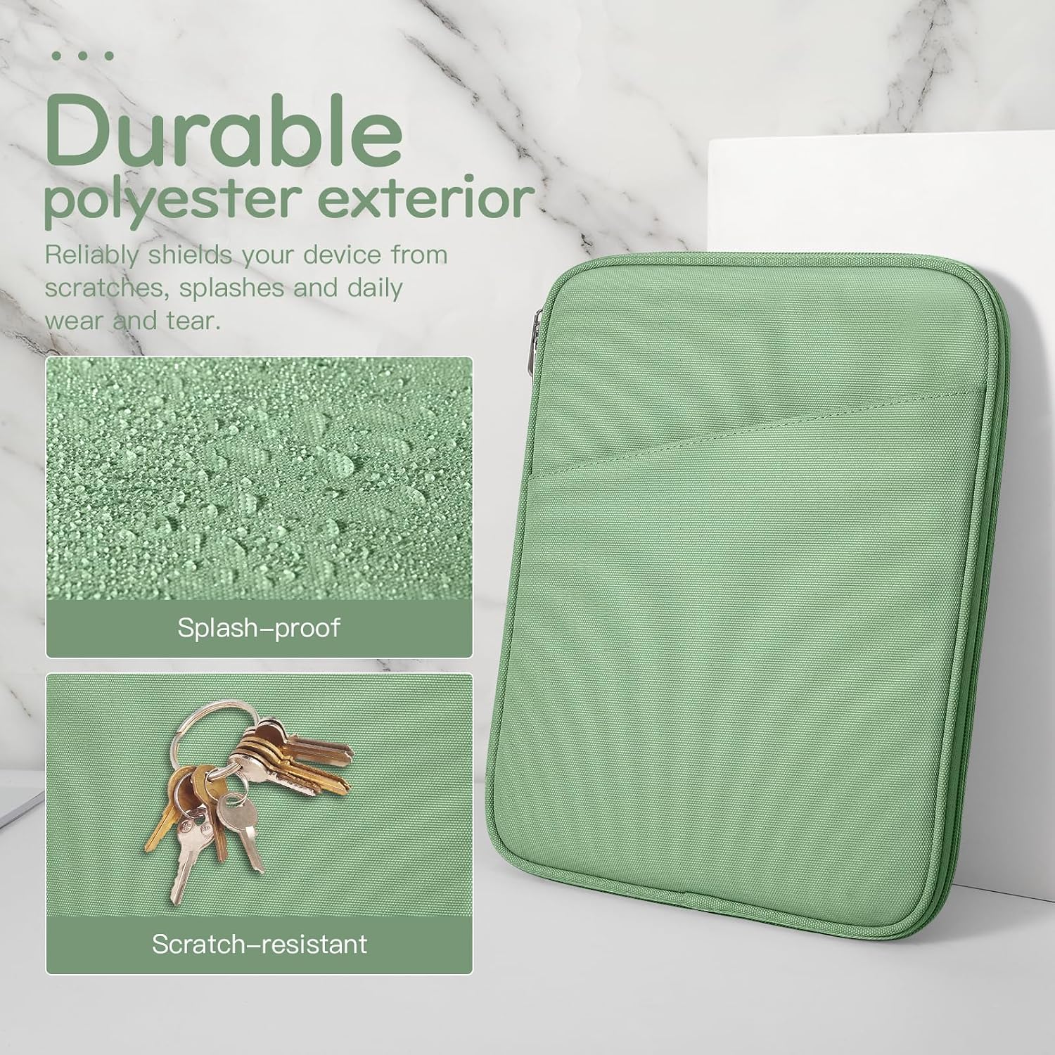 Detalle de Dadanism 9-11" Tablet Sleeve – Dunkelgrün, kompatibel mit iPad Pro 11" und 9–11 Zoll Tablets