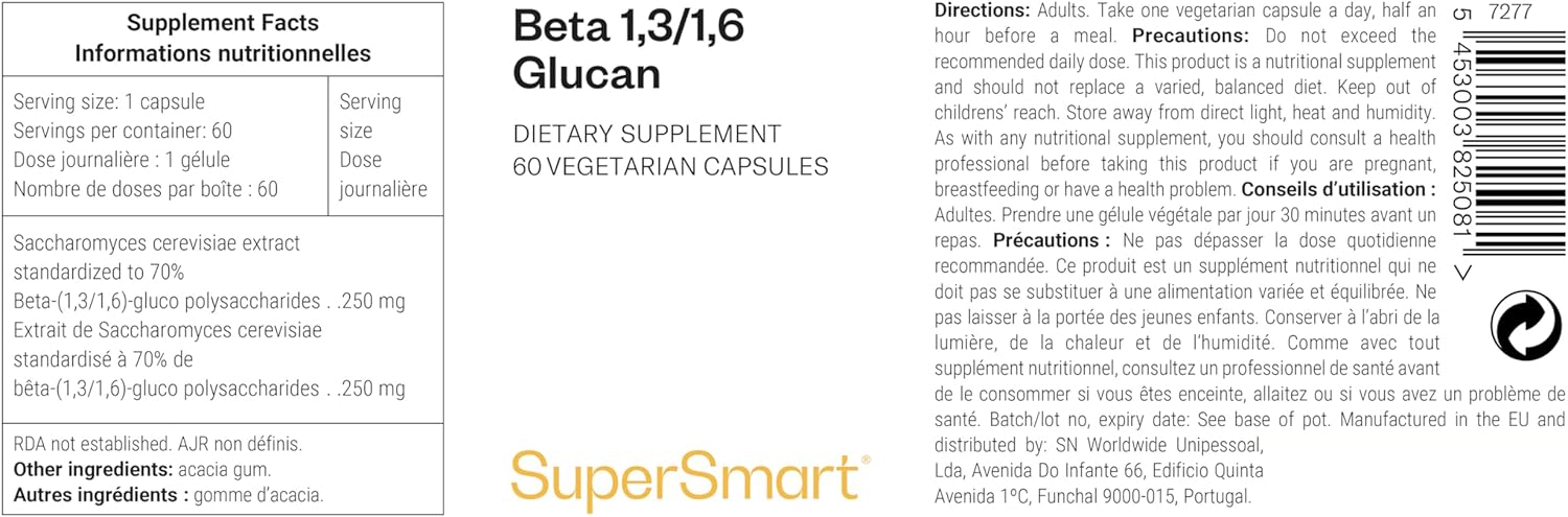 Thumbnail 1 de Beta 1,3/1,6 Glucan de Supersmart – Soutien immunitaire et vitalité (VEGAN)