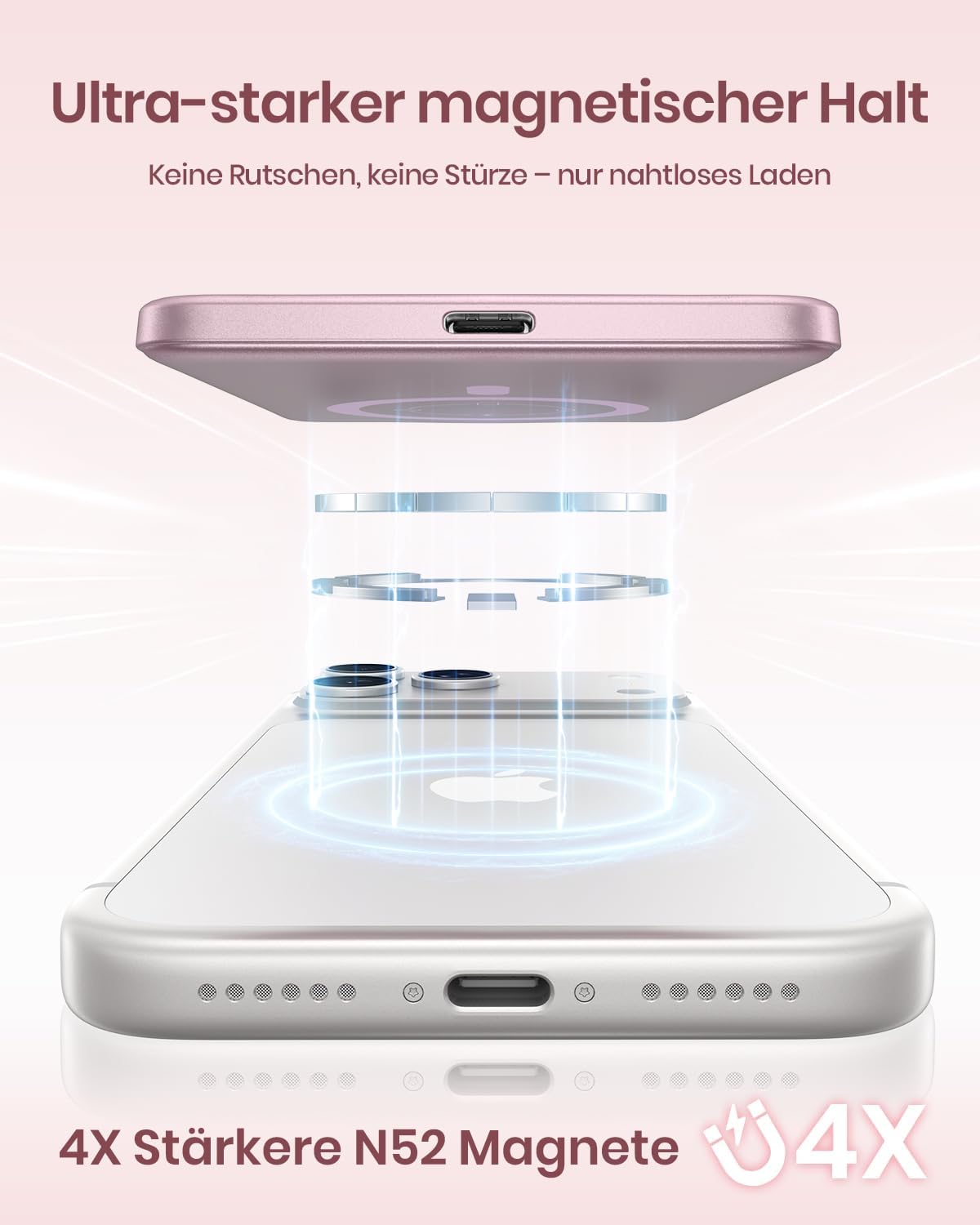 Detalle de Ultra Slim Power Bank Magnetische von ADDTOP – 5000 mAh, 20 W Schnellladung, kabellos