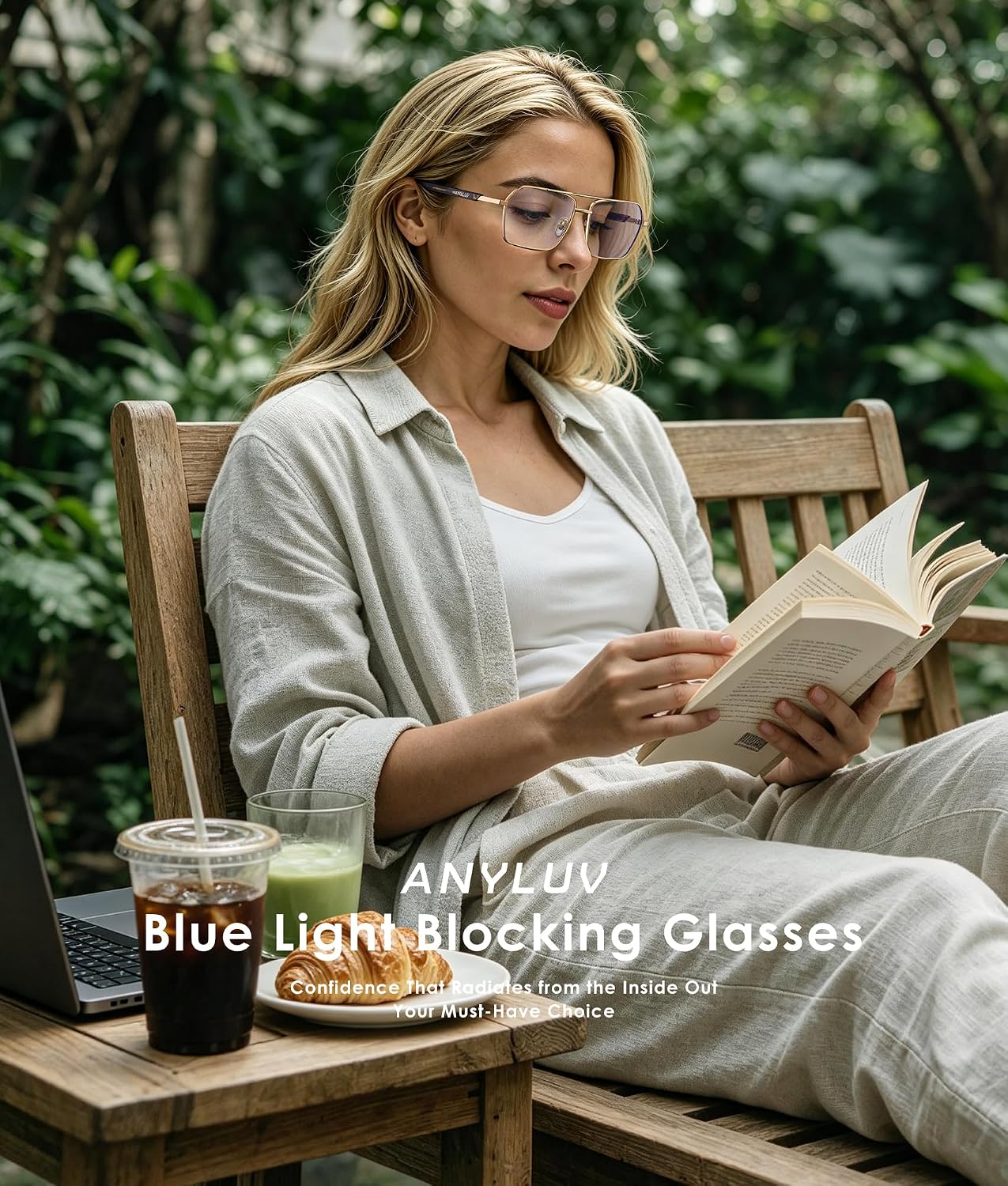 Thumbnail 2 de ANYLUV Blue Light Glasses for Men & Women — 45% Blue Light Blocking, Slim Metal Frame