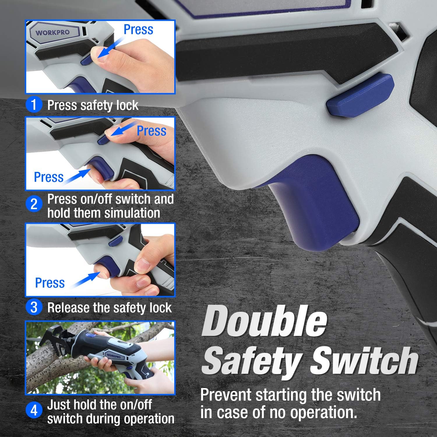 Detalle de WORKPRO Scie Sabre sans fil 12V, 1,16 kg