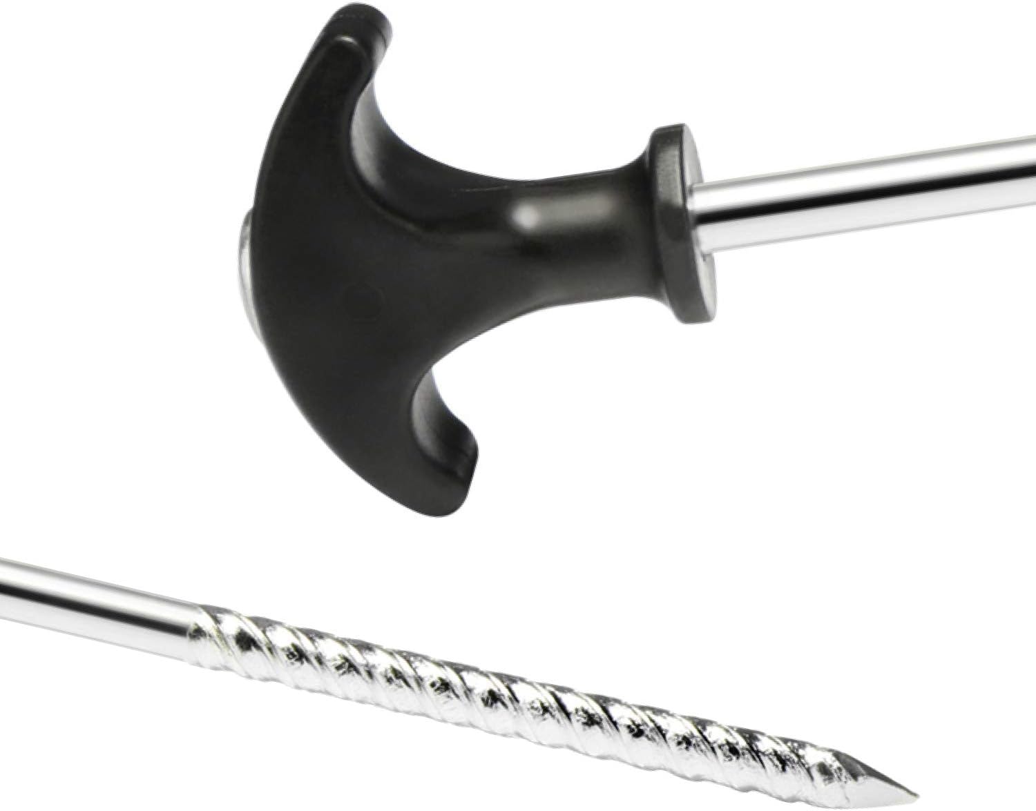 Thumbnail 2 de COM-FOUR : 12 piquets de tente en acier filetés avec poignée en T