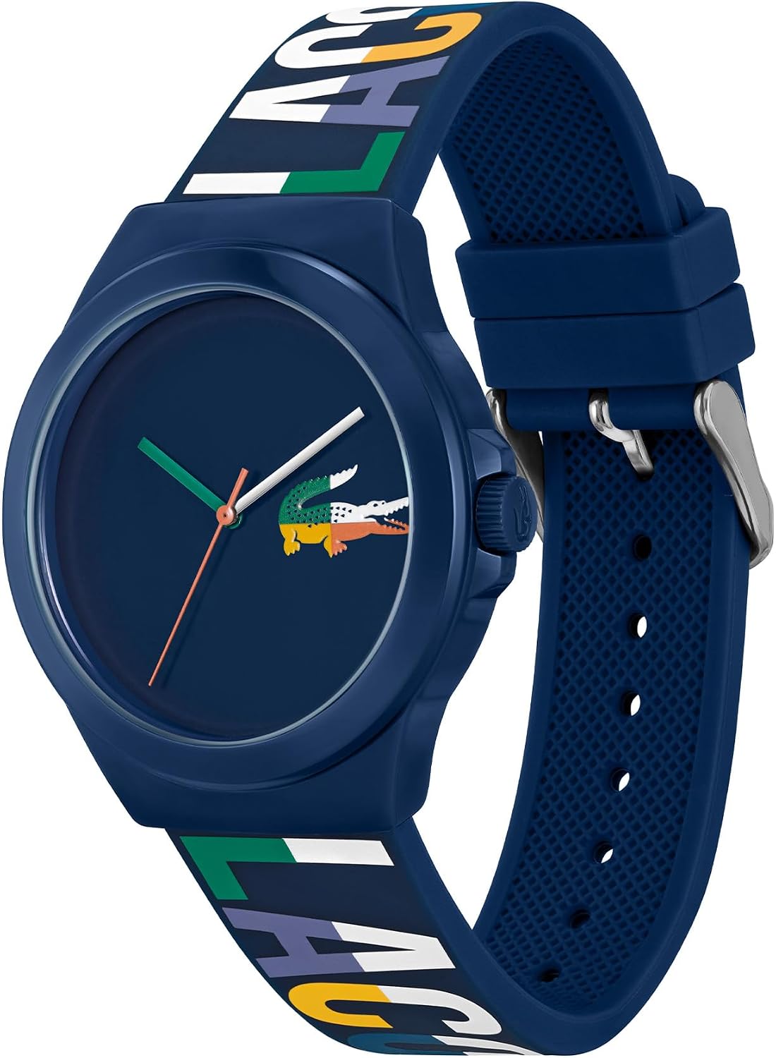 Detalle 2 de Lacoste Montre Analogique à Quartz pour Homme – Collection NEOCROC, bracelet silicone bleu marine (2011184)
