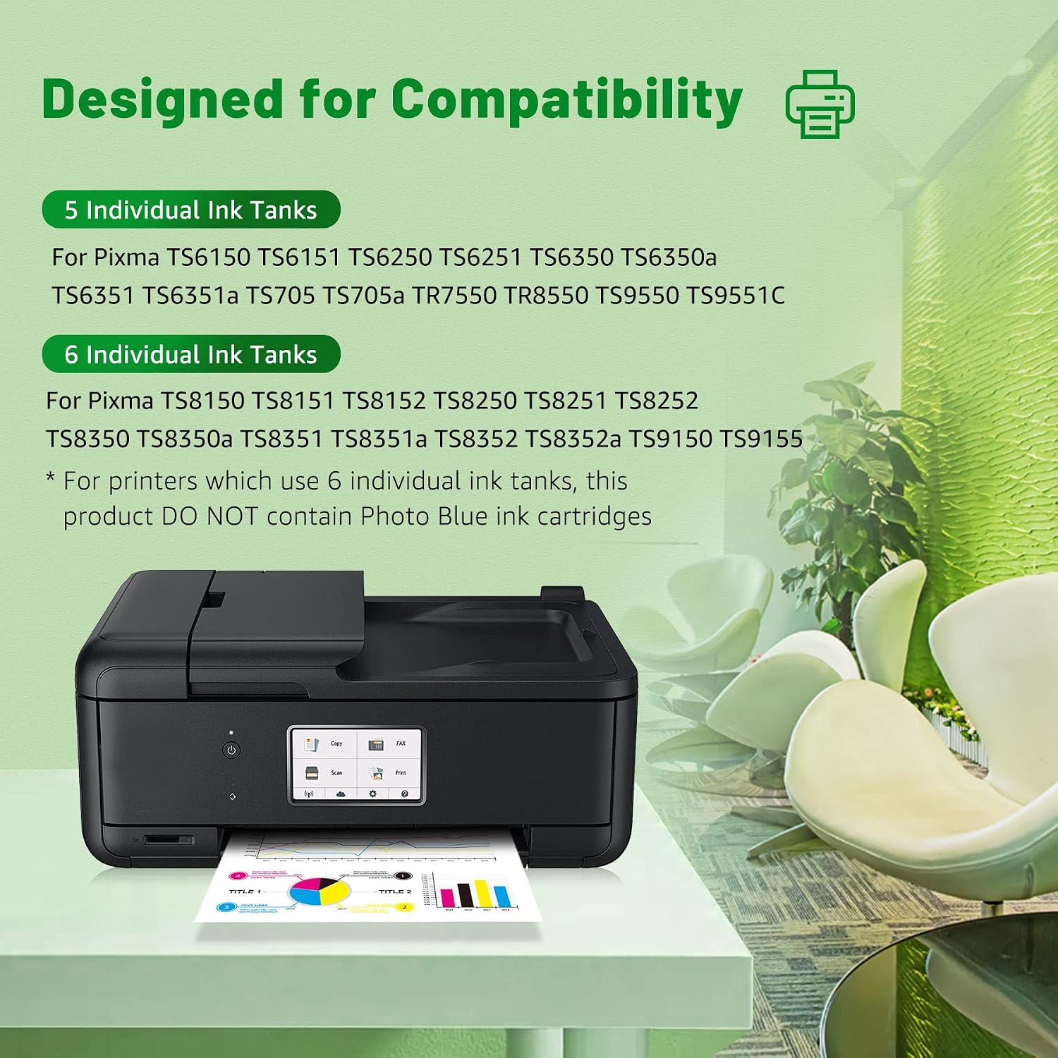 Thumbnail 1 de GREENSKY 5 Pack PGI 580 / CLI 581 XXL Compatible Ink Cartridges for Canon PIXMA TS Series (Non-Original)