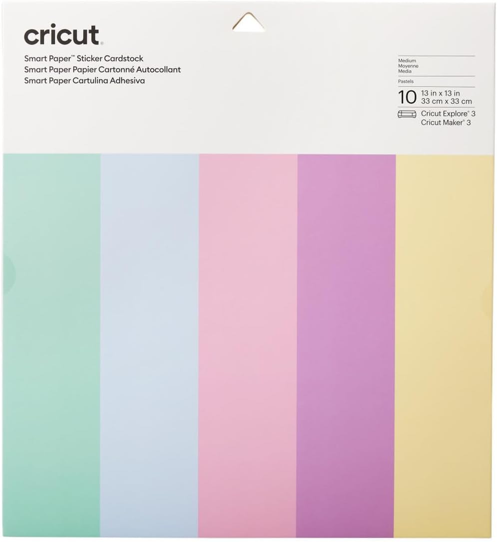 Detalle de Cricut Smart Paper Sticker Cardstock (Pastels) – 10 sheets, 33cm x 33cm