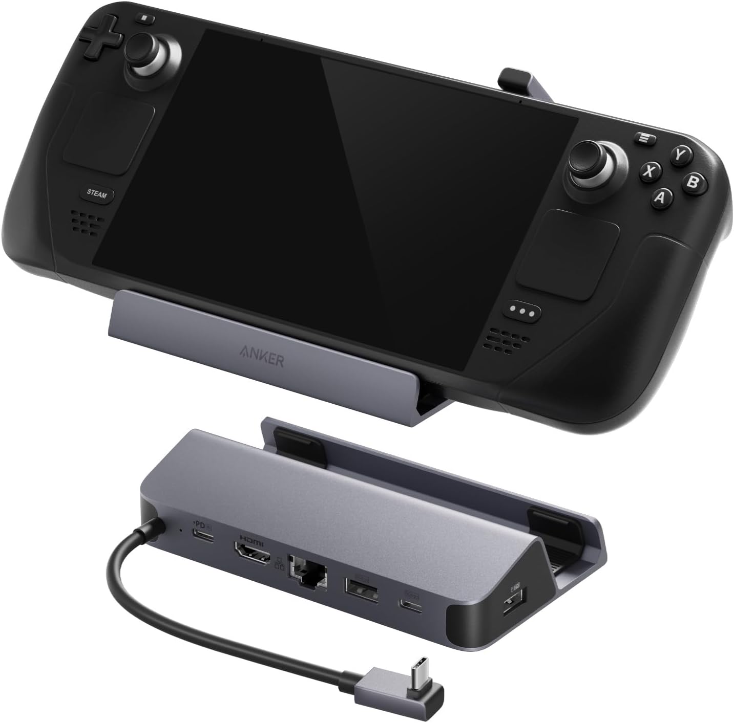 Detalle de Anker A83S1 Steam Deck Dock, 4K@60Hz HDMI, 1Gbps Ethernet, 100W PD-IN