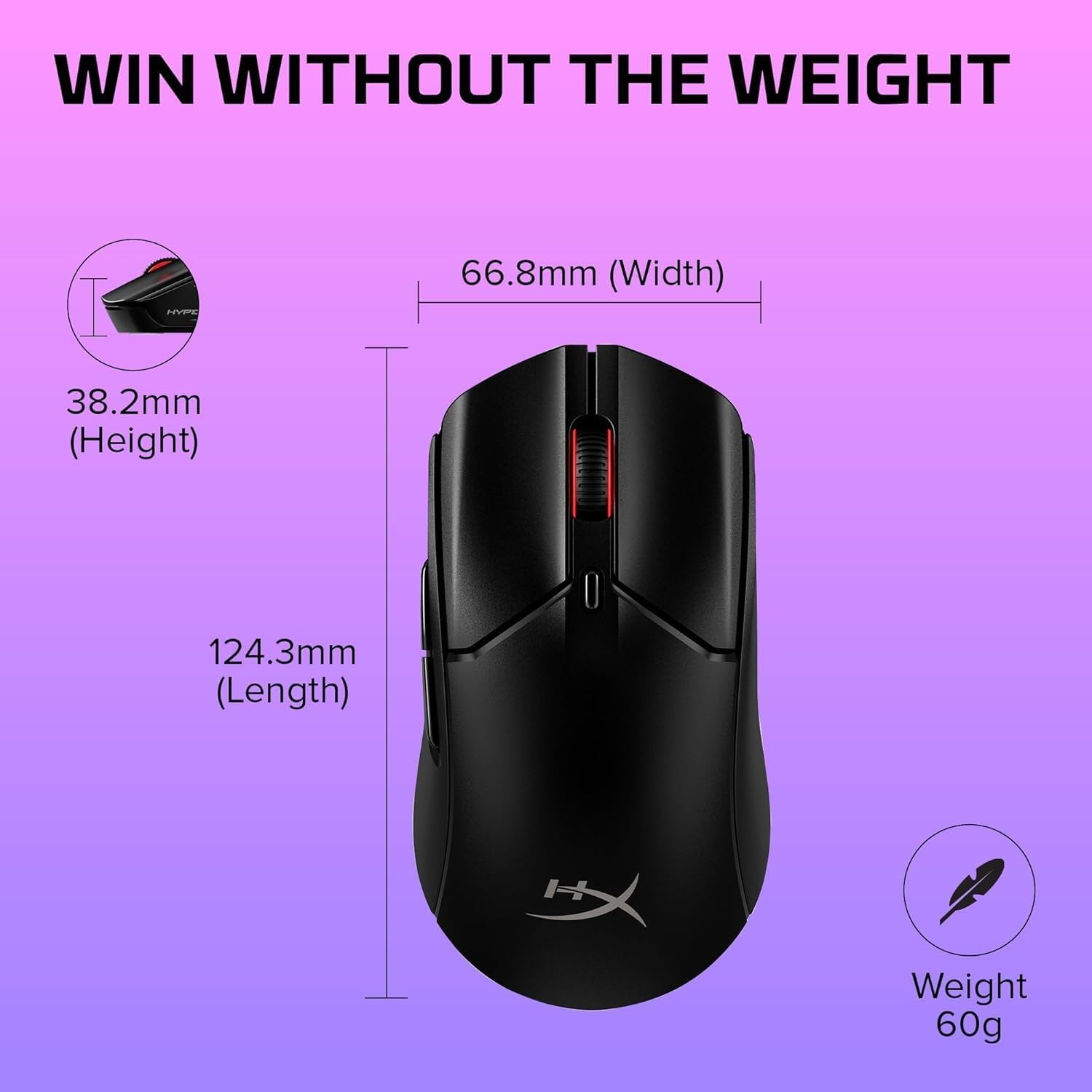 Thumbnail 5 de HyperX Haste 2 Wireless ratón 61 g 100 h