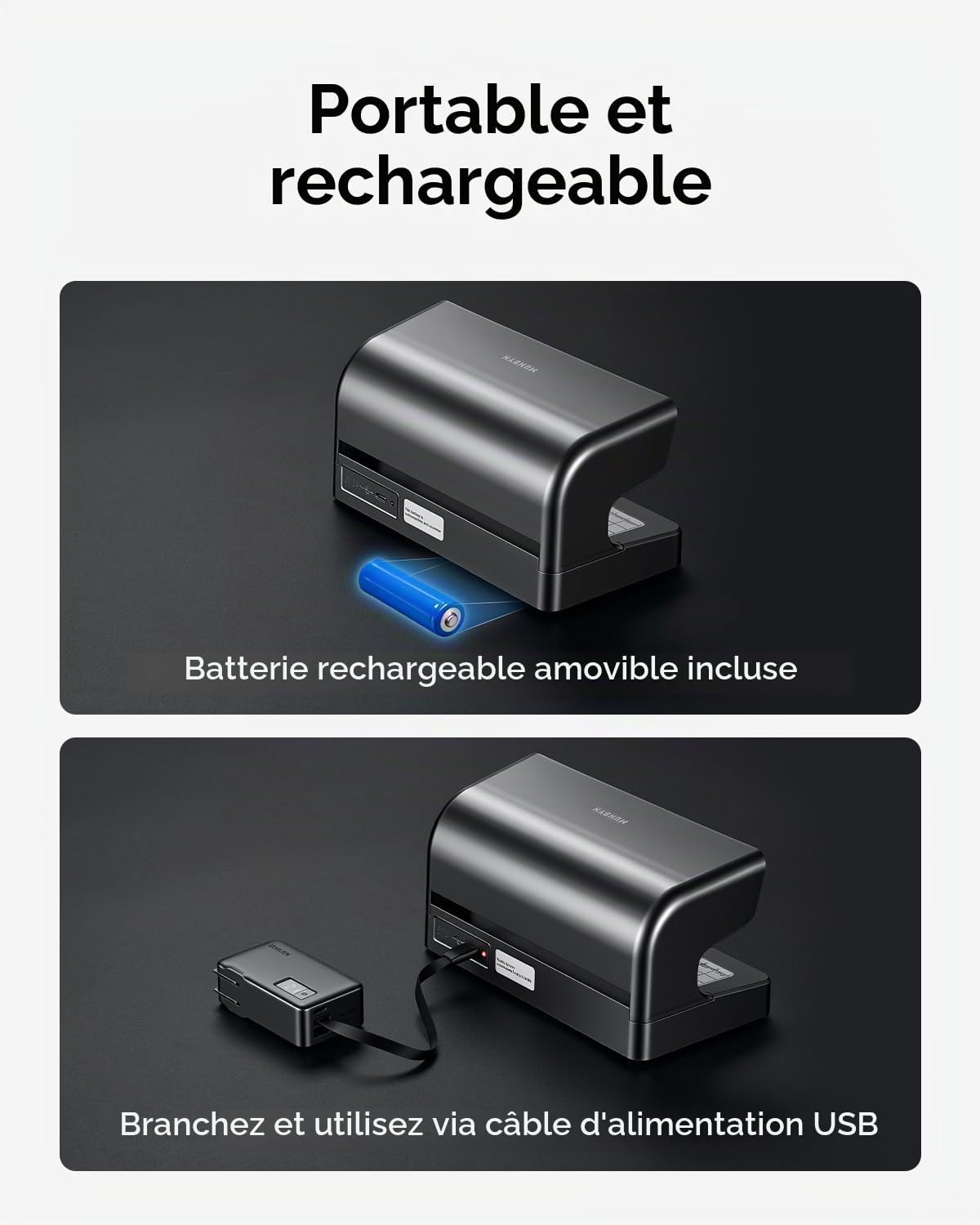 Detalle de MUNBYN IMC26 draagbare bankbiljetdetector met UV- en wit licht, USB-C